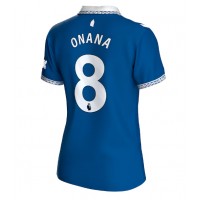 Camiseta Everton Amadou Onana #8 Primera Equipación Replica 2023-24 para mujer mangas cortas